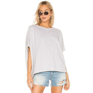 New Frank & Eileen Olive Triple Fleece Capelet Sweatshirt Gray OS